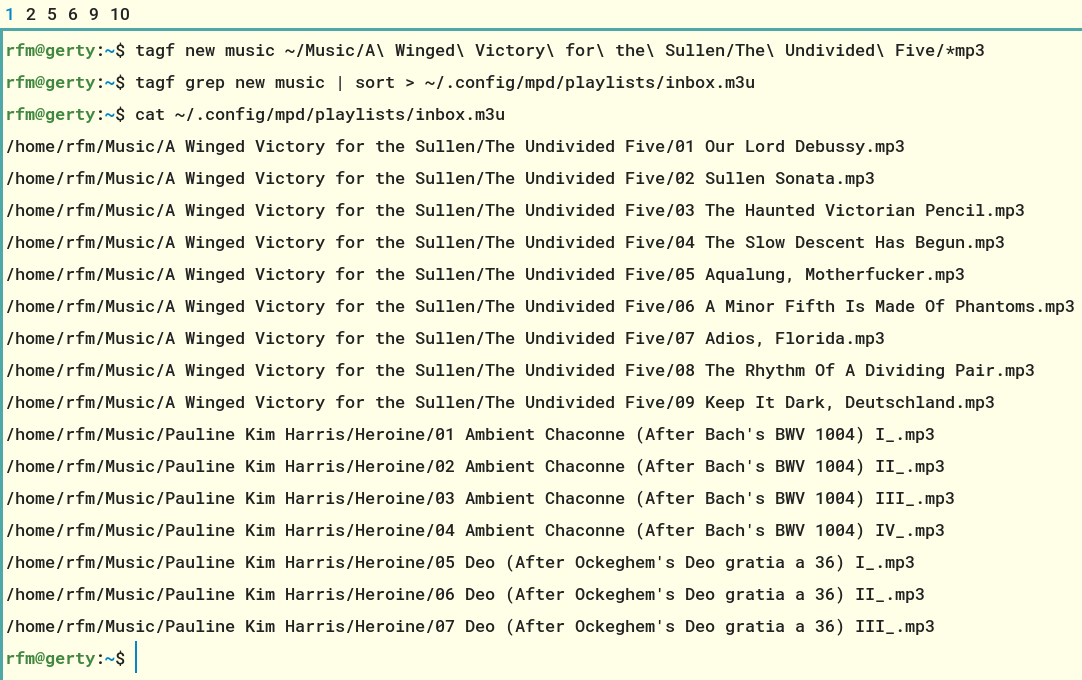 using tagf to tag files and search those tags