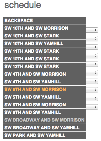 Schedule view: determining aspect dropdown