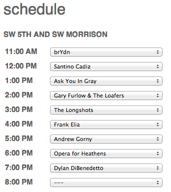 Schedule view: updated bands to new location